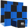 Acoustic Foam Wedge Panels for Soundproofing & Studio Treatment (48-Pack)