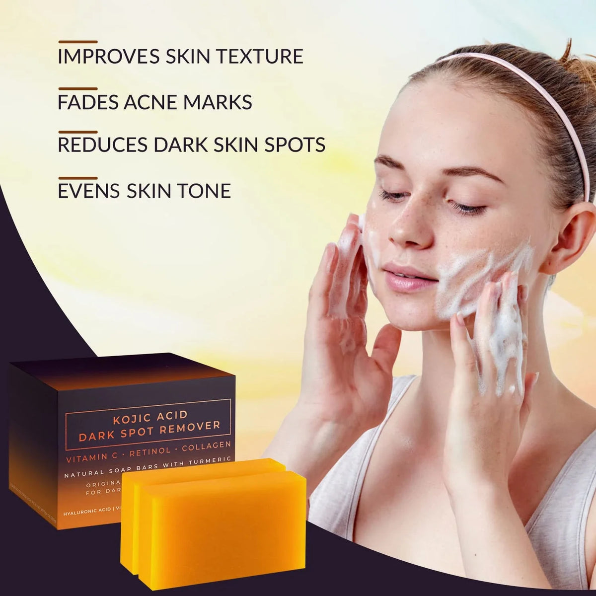 Kojic Acid Brightening Bar for Dark Spots & Even Skin Tone