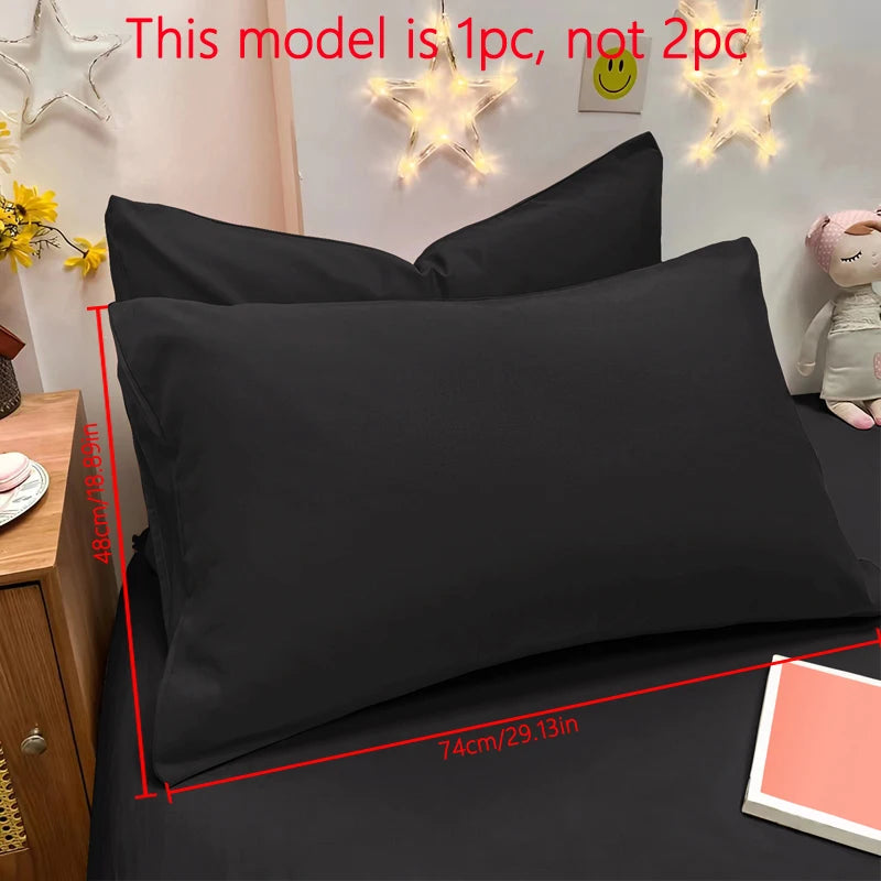 Matte Solid Color Pillowcase with Envelope Closure