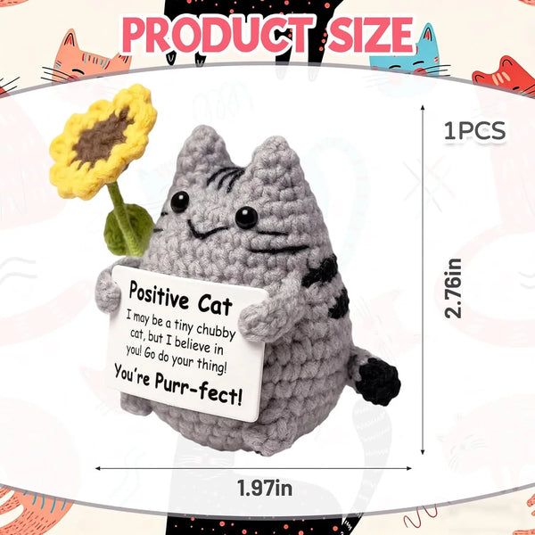 Muñeca de Gato Tejida a Crochet con Girasol