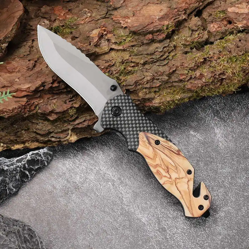 Cuchillo Plegable de Bolsillo de Acero Inoxidable Compacto