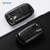Black carbon fiber car key cover with electronic buttons for VW and Skoda models