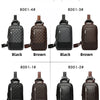Men's Waterproof PU Leather Crossbody Bag with Geometric Pattern