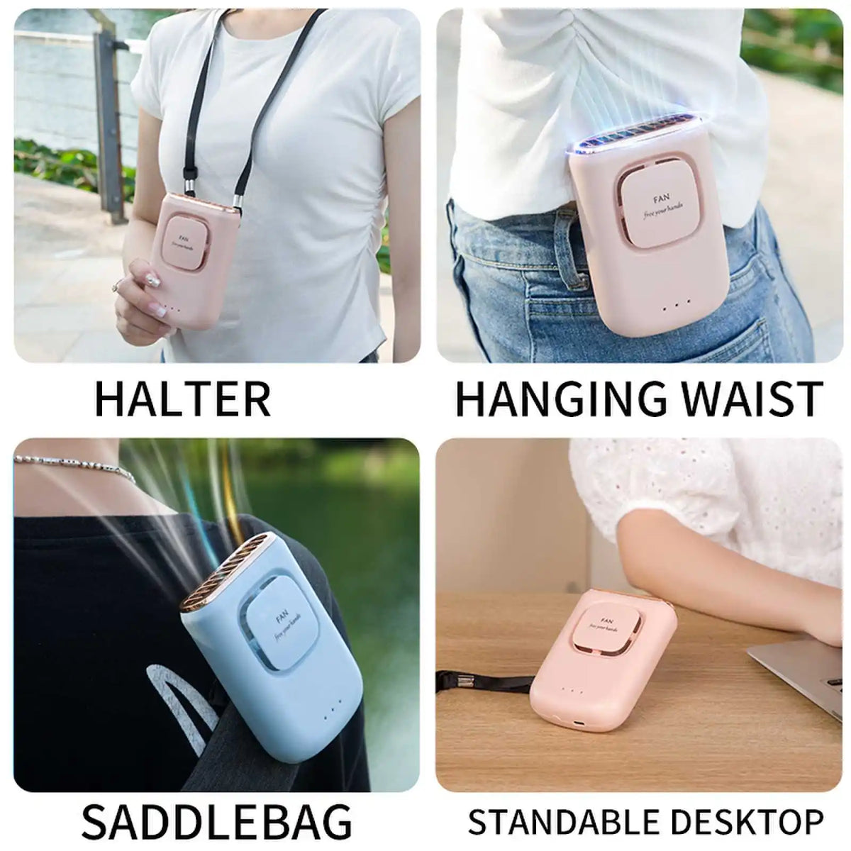 Tragbarer USB-Ladebarer Halsventilator