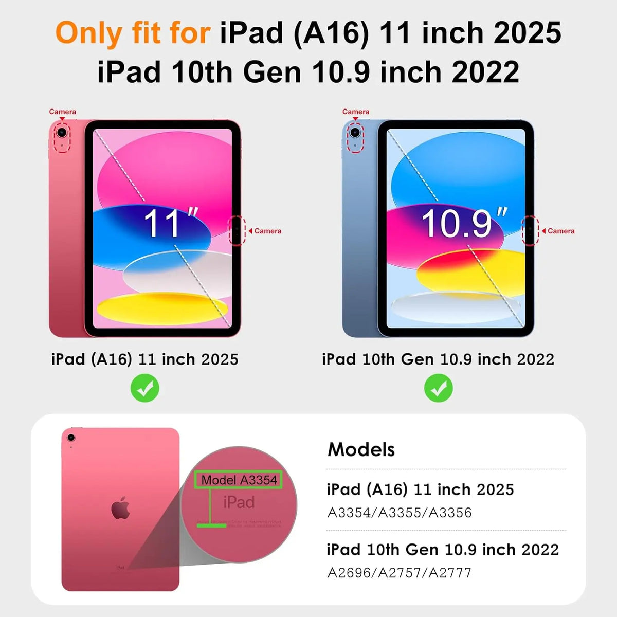 Trifold Stand Cover for iPad 10.9/11 Inch with Auto Wake/Sleep