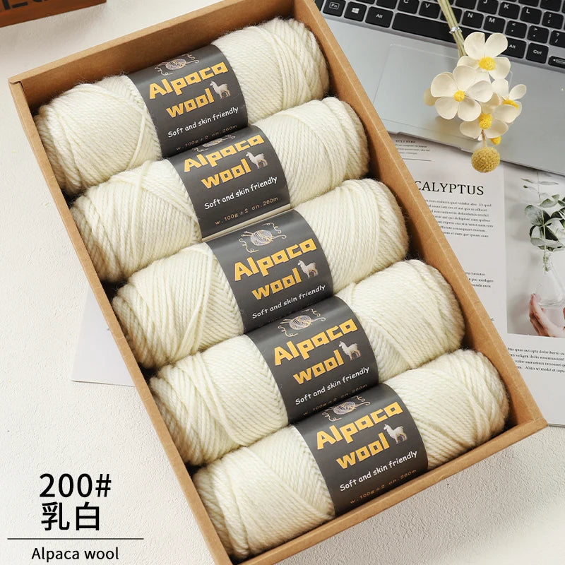 Chunky Alpaca Wool Knitting Yarn – 500g Multi-Color Set for Cozy Winter Projects