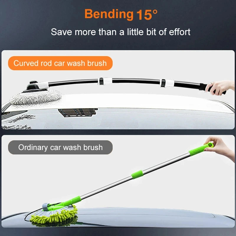 Telescopic Car Wash Brush with Rotating Chenille Head