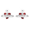 Rhinestone Heart & Saturn Pendant Jewelry Set