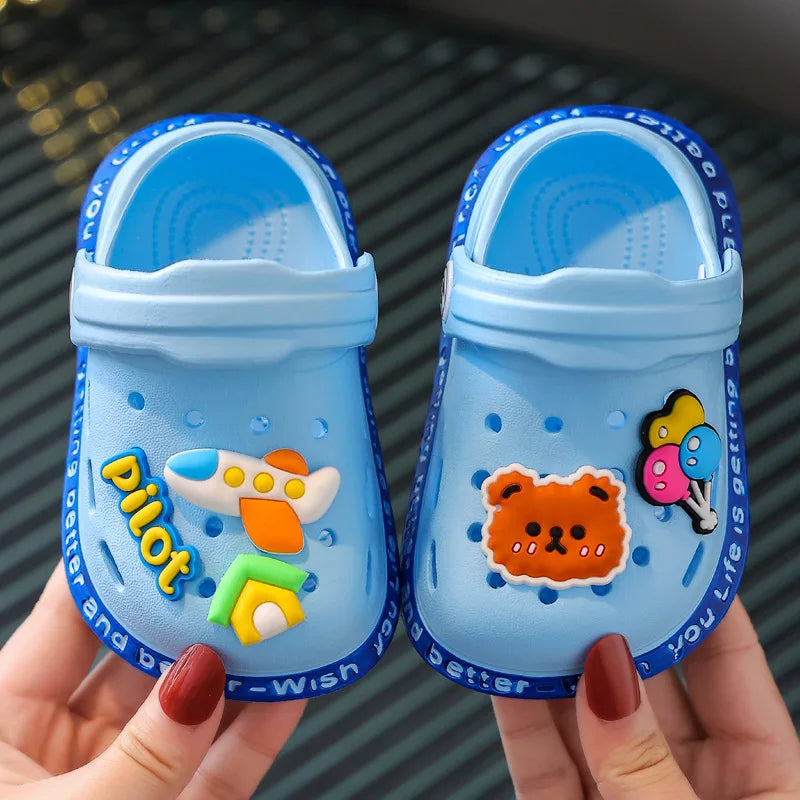 Kids' Quick-Dry Garden Clogs with Cartoon Design