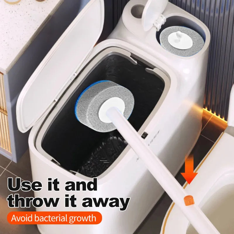 Slim 2-in-1 Bathroom Trash Can with Toilet Brush Holder
