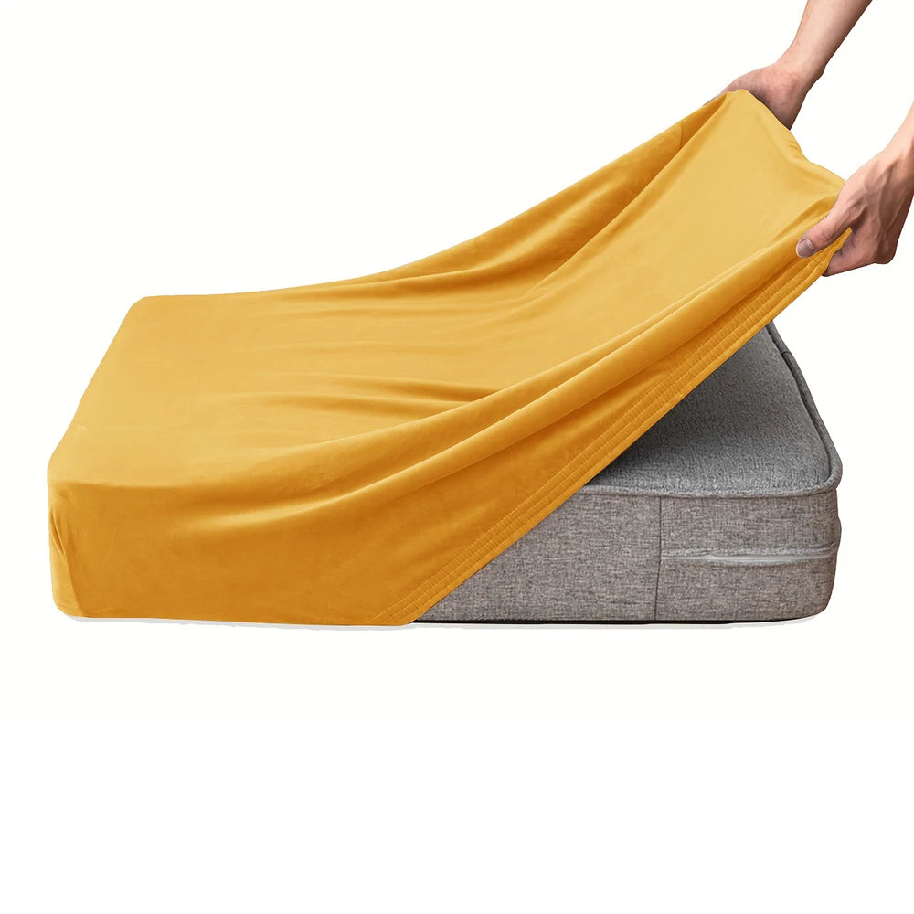 Stretchy Velvet Sofa Cushion Covers – Anti-Slip & Machine Washable