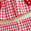 Strawberry Embroidered Plaid Tank Top and Shorts Set for Toddler Girls