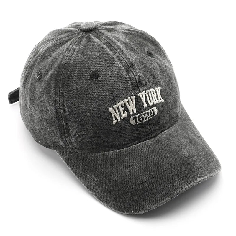 Vintage Washed New York Embroidery Snapback Hat