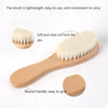 Natural Beech Wood Baby Brush and Comb Set with Soft Wool Bristles
