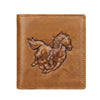 Portefeuille Bifold en Cuir de Vache Embossé Vintage