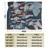 A dark gray microfiber fleece throw blanket featuring a collage of women in various poses and outfits.