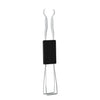 A black mechanical keyboard keycap puller and adjuster with silver metal arms.