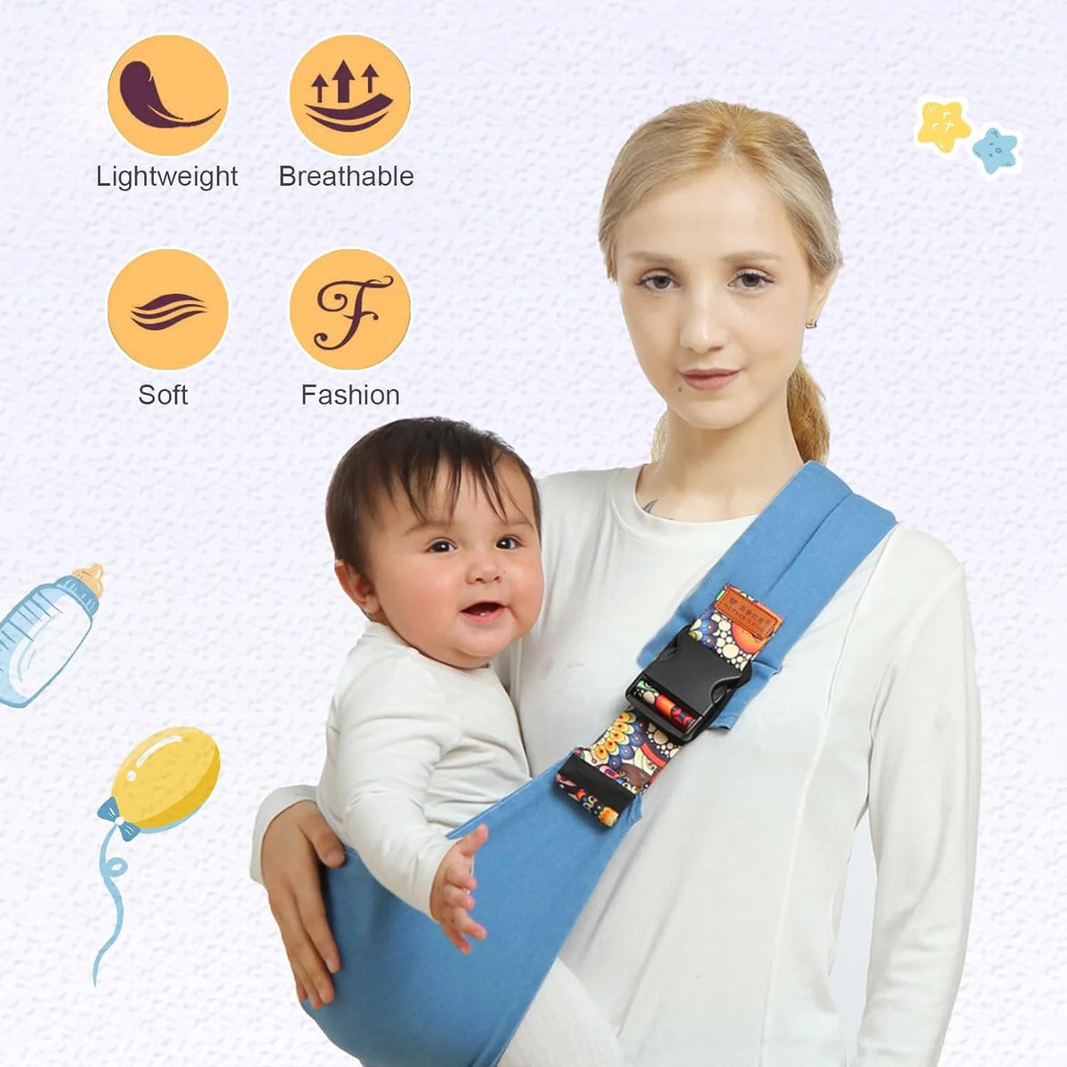 Adjustable Baby Sling Carrier for Newborns and Toddlers