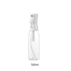 A clear, refillable fine mist continuous spray bottle with a pump dispenser.