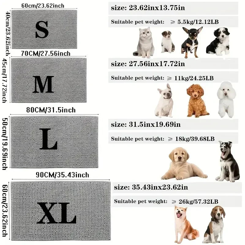 Sauberer & Trocken mit dieser Chenille-Vorlegermatte für Haustiere
