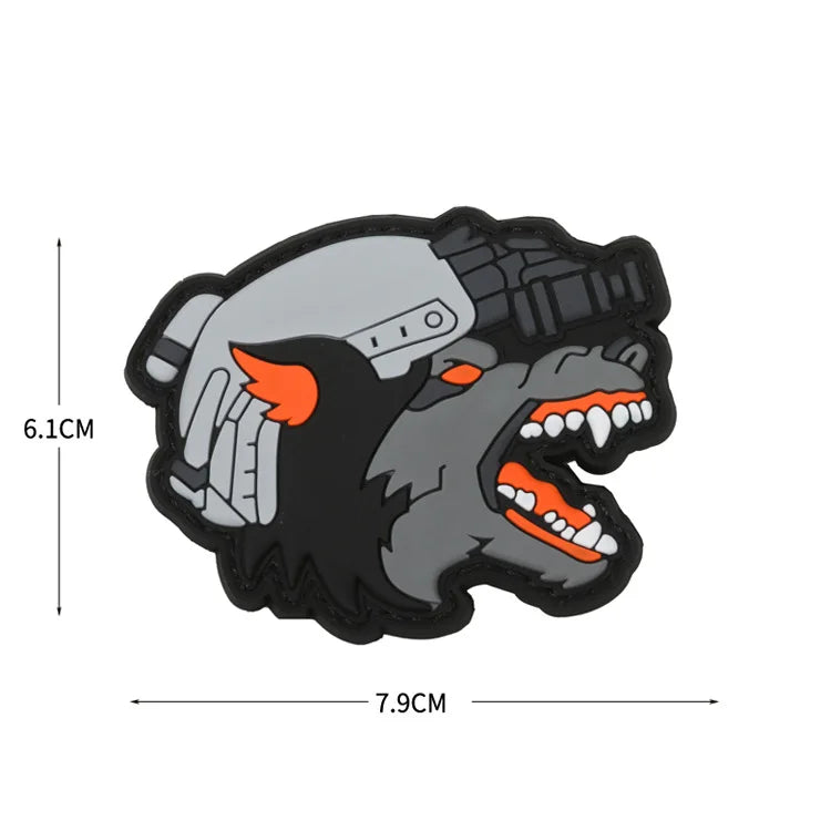 Glow-in-the-Dark Skull Biker Patch with Hook & Loop Backing