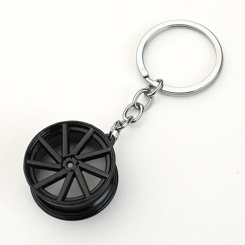 Gearbox Keychain with Turbo Hub and Brake Disc Pendant