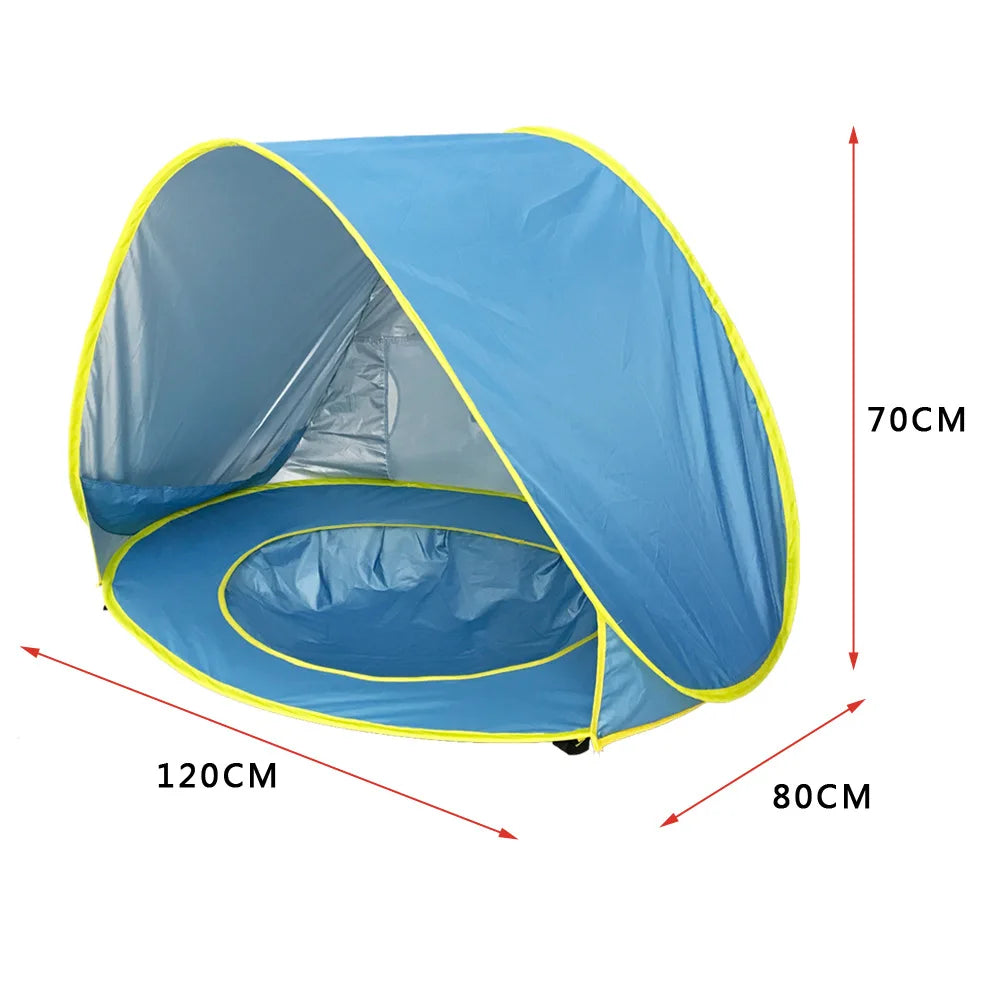 Pop-Up Beach Tent with Built-In Splash Pool for Kids
