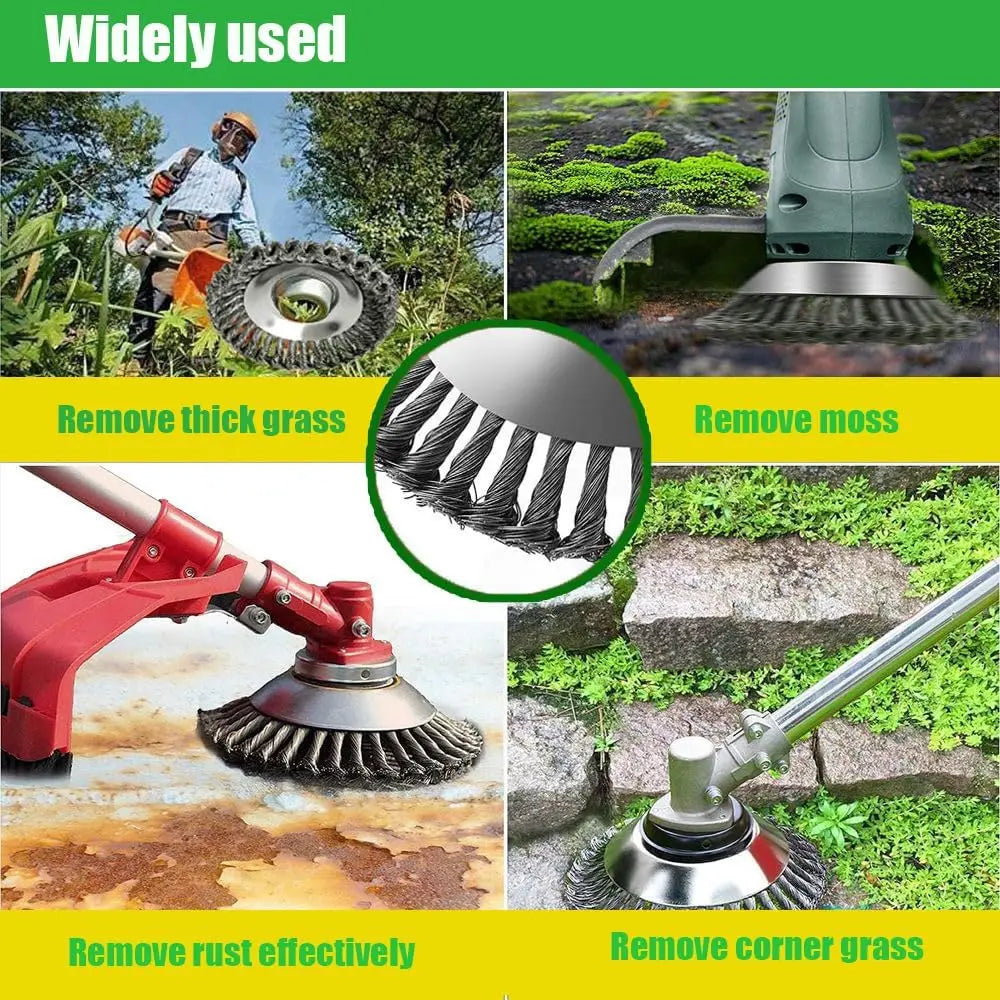 Carbon Steel Wire Brush Trimmer Head for Weed & Grass Cutting