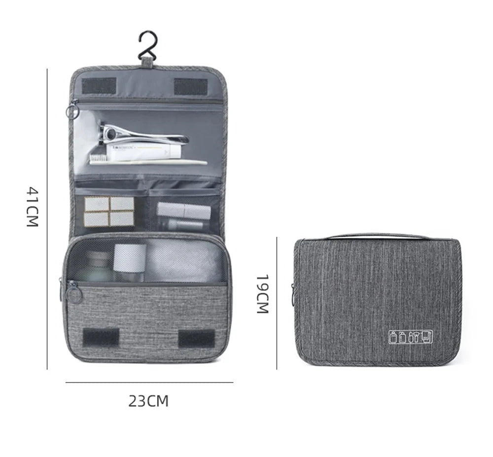 Hanging Toiletry Bag with Waterproof Oxford Fabric and Large Capacity
