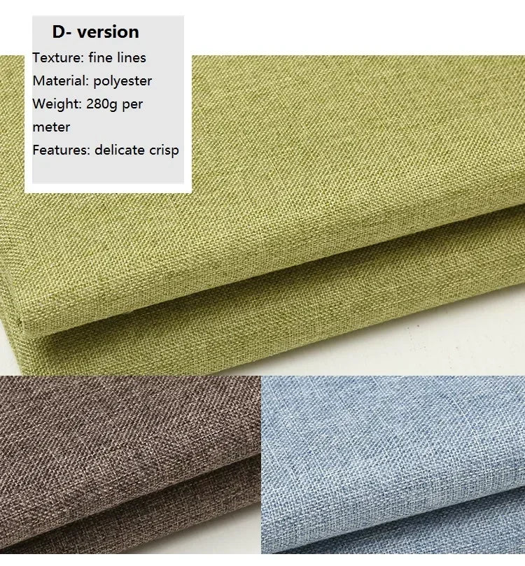 Premium Cotton-Linen Upholstery Fabric – Solid Colors, Durable & Versatile