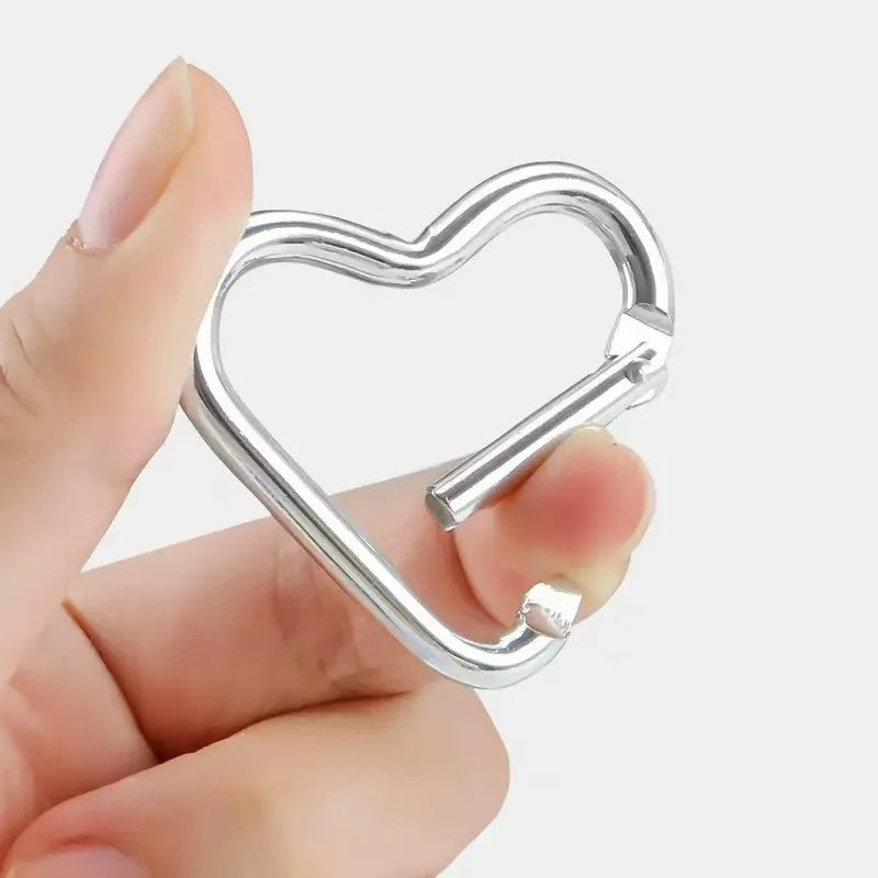 Vibrant Heart-Shaped Carabiner Clips for Keys & DIY Jewelry