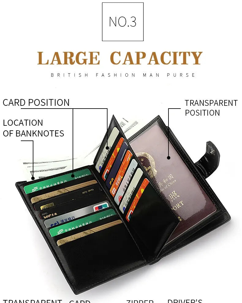 Travel Passport Wallet with Multi-Card Holder