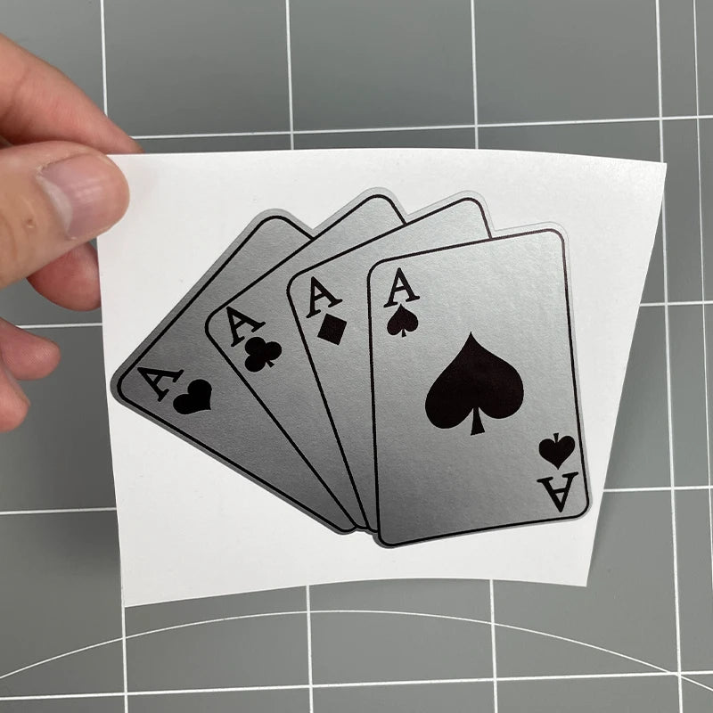 Poker Card Vinyl Decal for Motorcycles & Cars