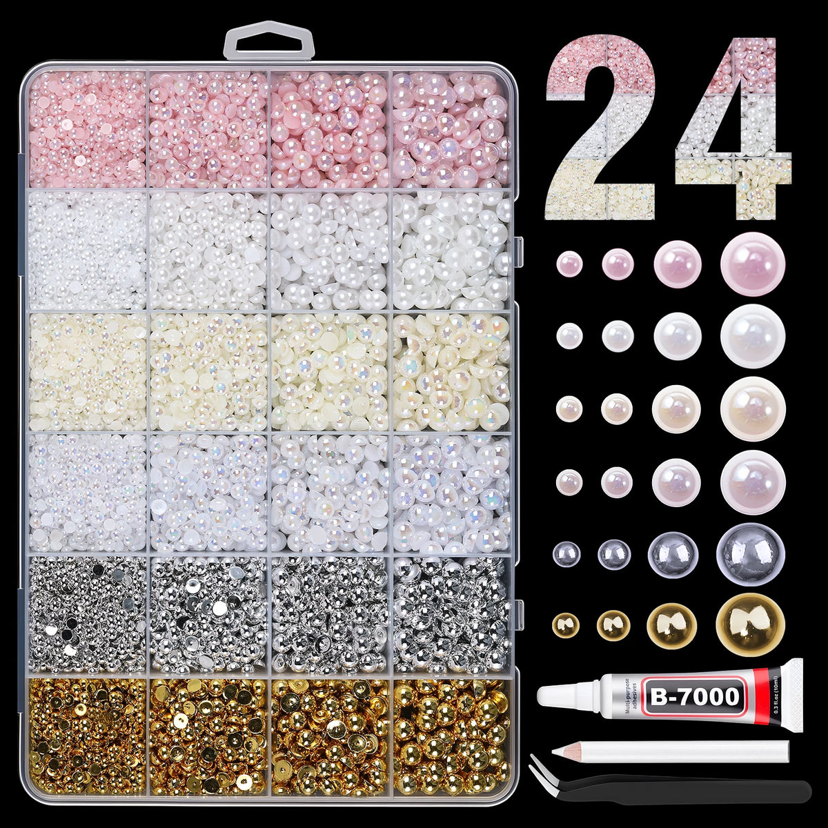 Mixed Color Resin Rhinestone Set with AB Finish – 24/28 Grid Flatback Drills for Crafting & Decoration