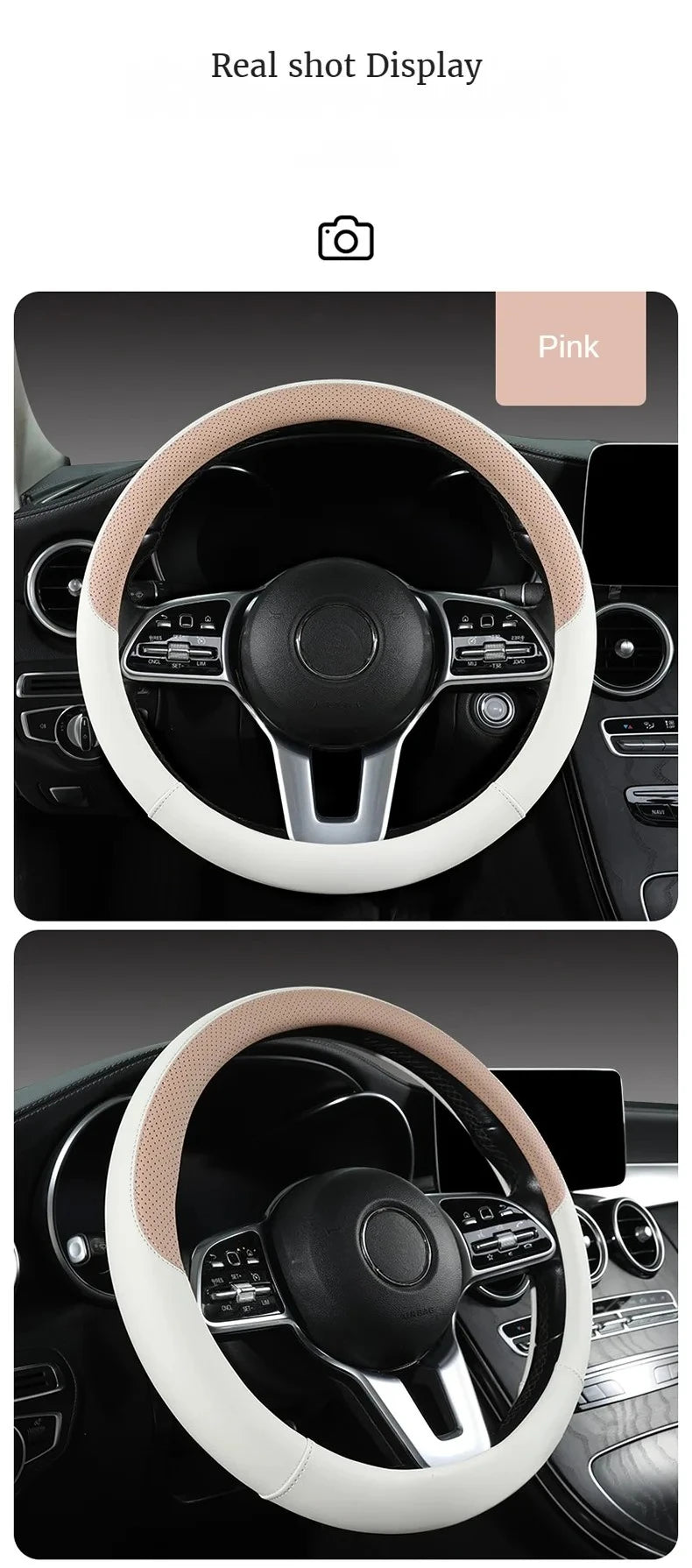 Perforated Nappa Leather Steering Wheel Cover