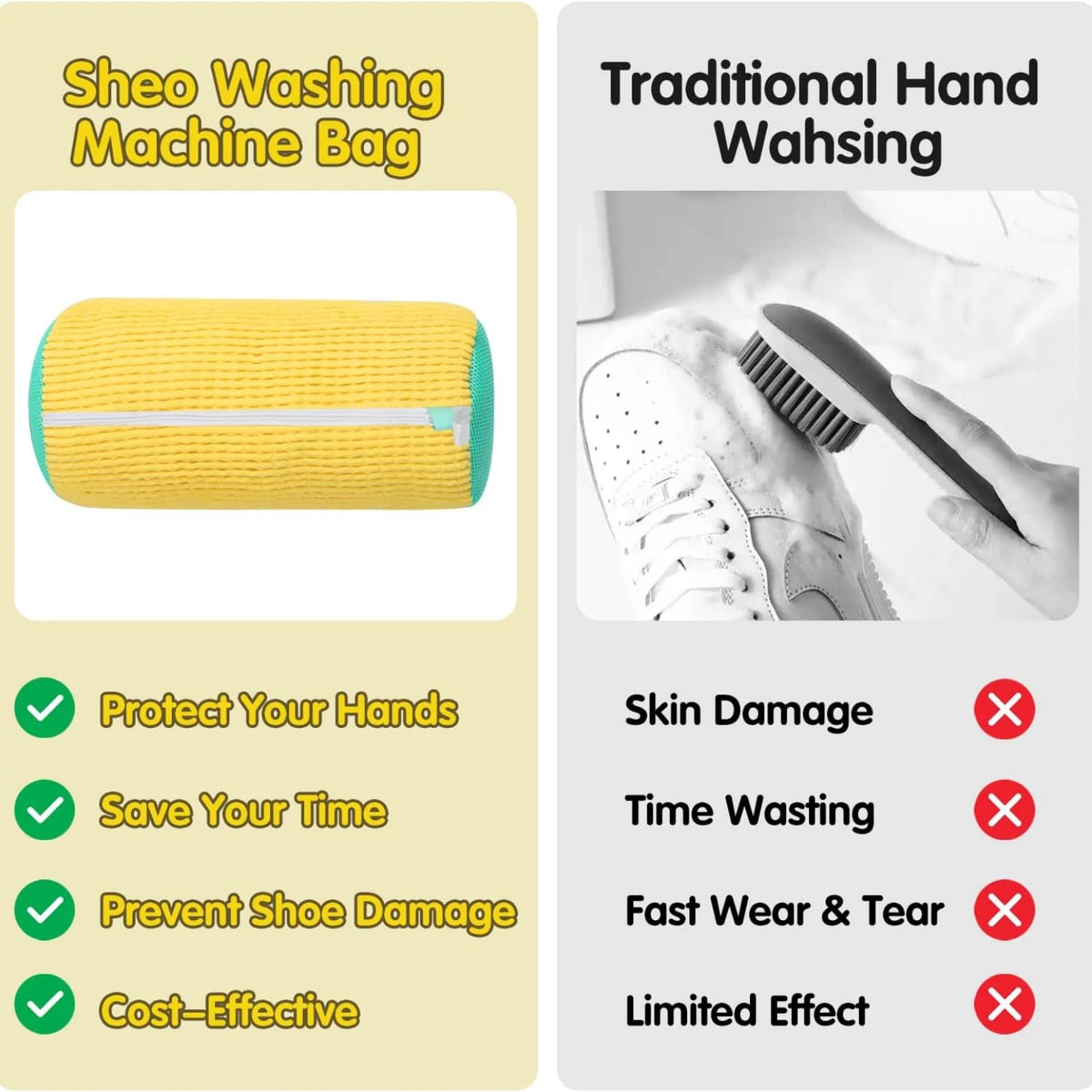 Mesh Shoe Wash Bag with Soft Fluff Lining