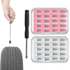 Kit de réparation de crevaison avec outil manuel et tubes de rechange, emballage rose et argent.