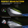 Demonstration of a perfect beam pattern for vehicle driving with 6000K LED headlight bulbs.