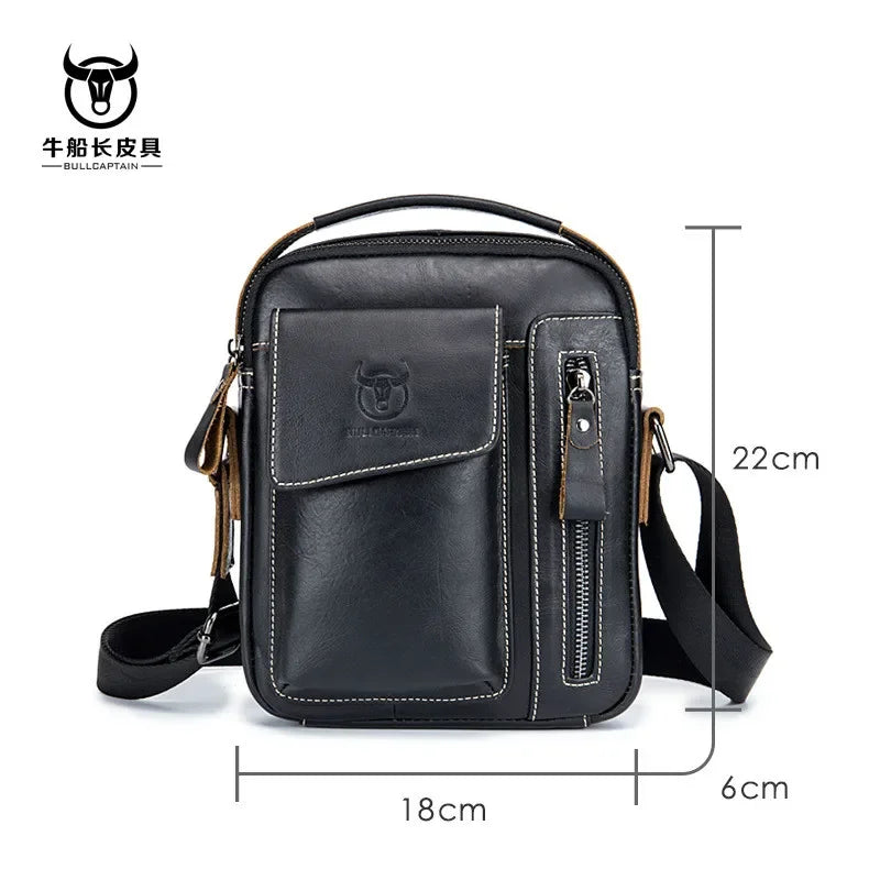 Genuine Leather Crossbody Bag for Men
