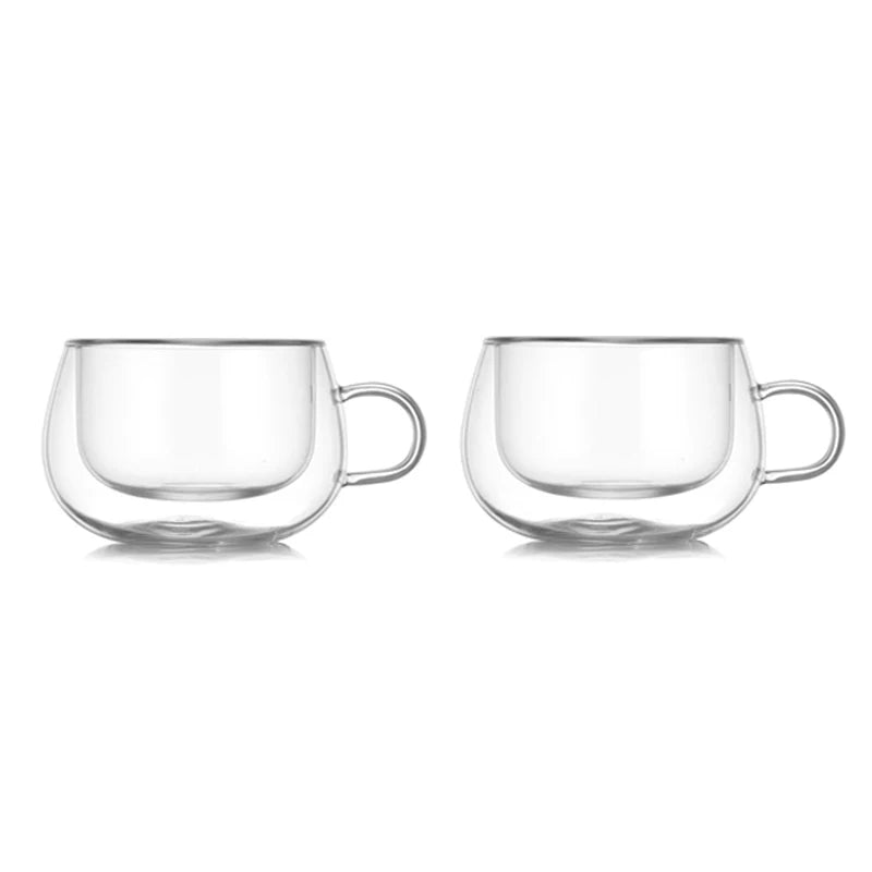 Double-Walled Glass Coffee Cup with Handle