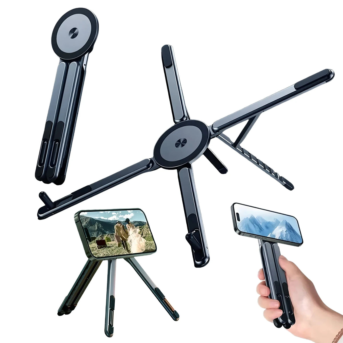 Foldable Magnetic Laptop Stand with Adjustable Height and Heat Dissipation