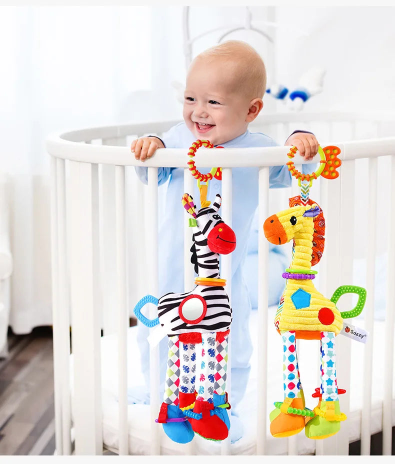 Musical Plush Animal Rattle & Teether Toy for Babies