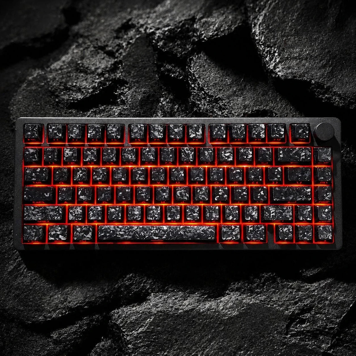 Carbon Pattern Side-Printed Keycap Set for MX-Style Keyboards