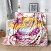Cartoon Anime Flannel Throw Blanket in Candy Girl Design