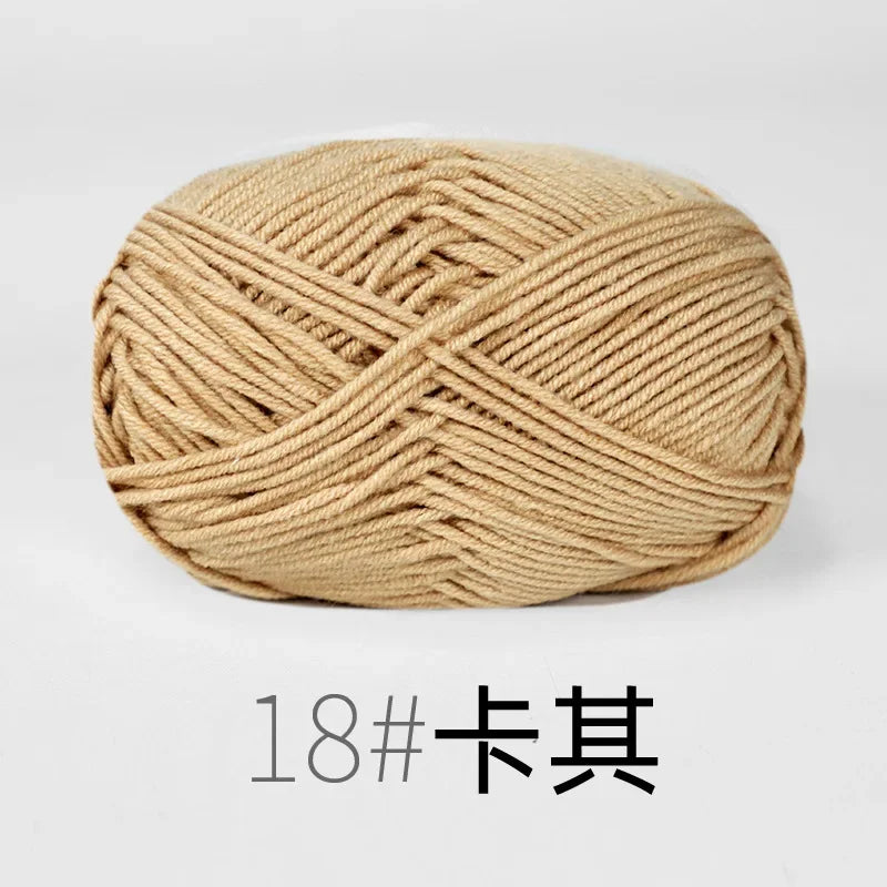 4-Ply Soft Cotton Blend Yarn for Knitting and Crochet