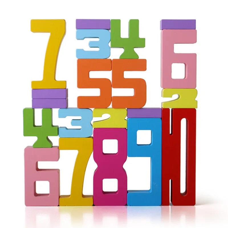 Montessori Wooden Number Puzzle - Counting & Stacking Toy for Kids