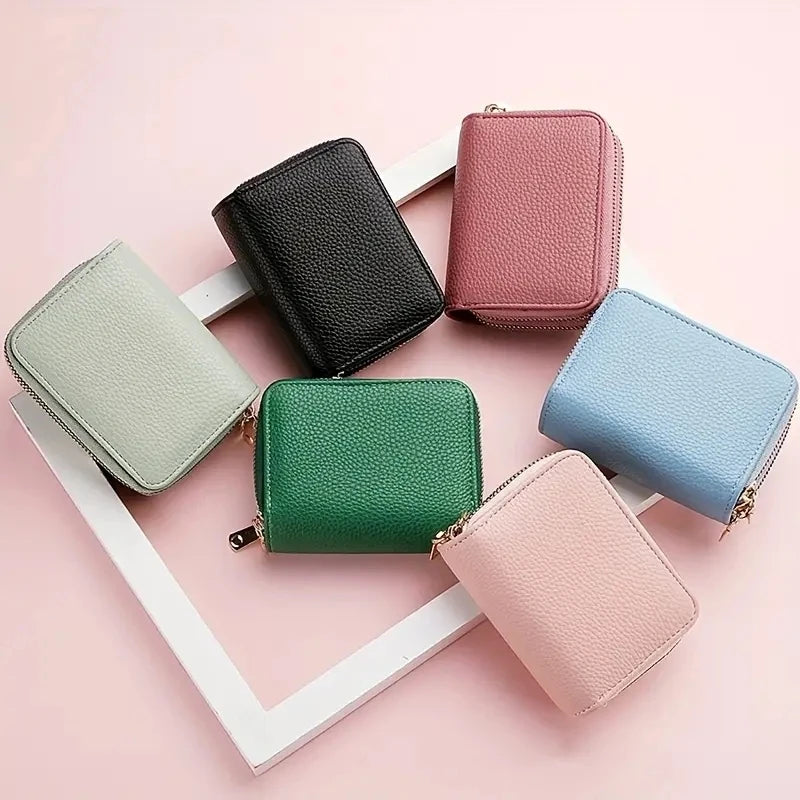 Cartera Compacta con Doble Cremallera y Monedero