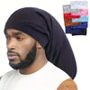Satin Long Tail Hair Bonnet for Men - Anti-Frizz Night Cap for Braids