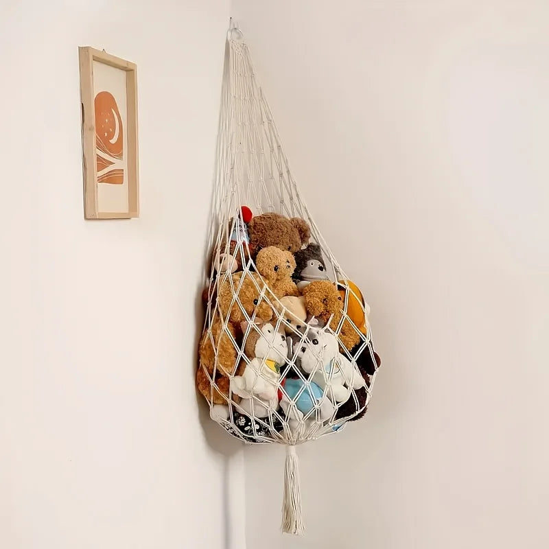 Boho Macramé Stuffed Animal Storage Hammock