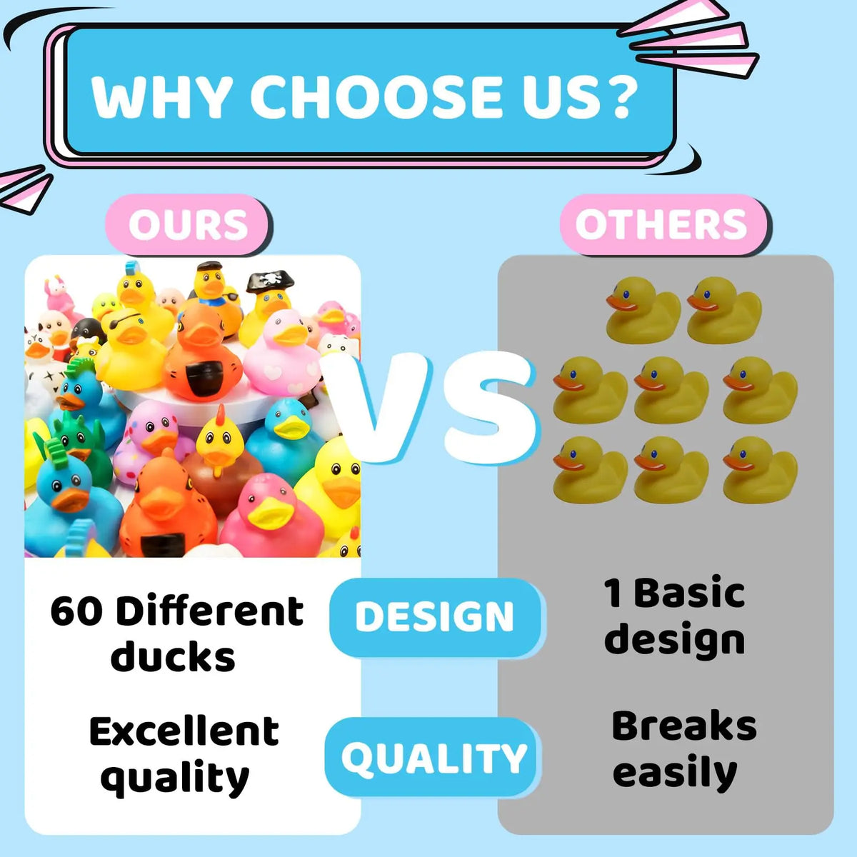 Rubber Duckies for Car Dashes, Bath & Party Fun
